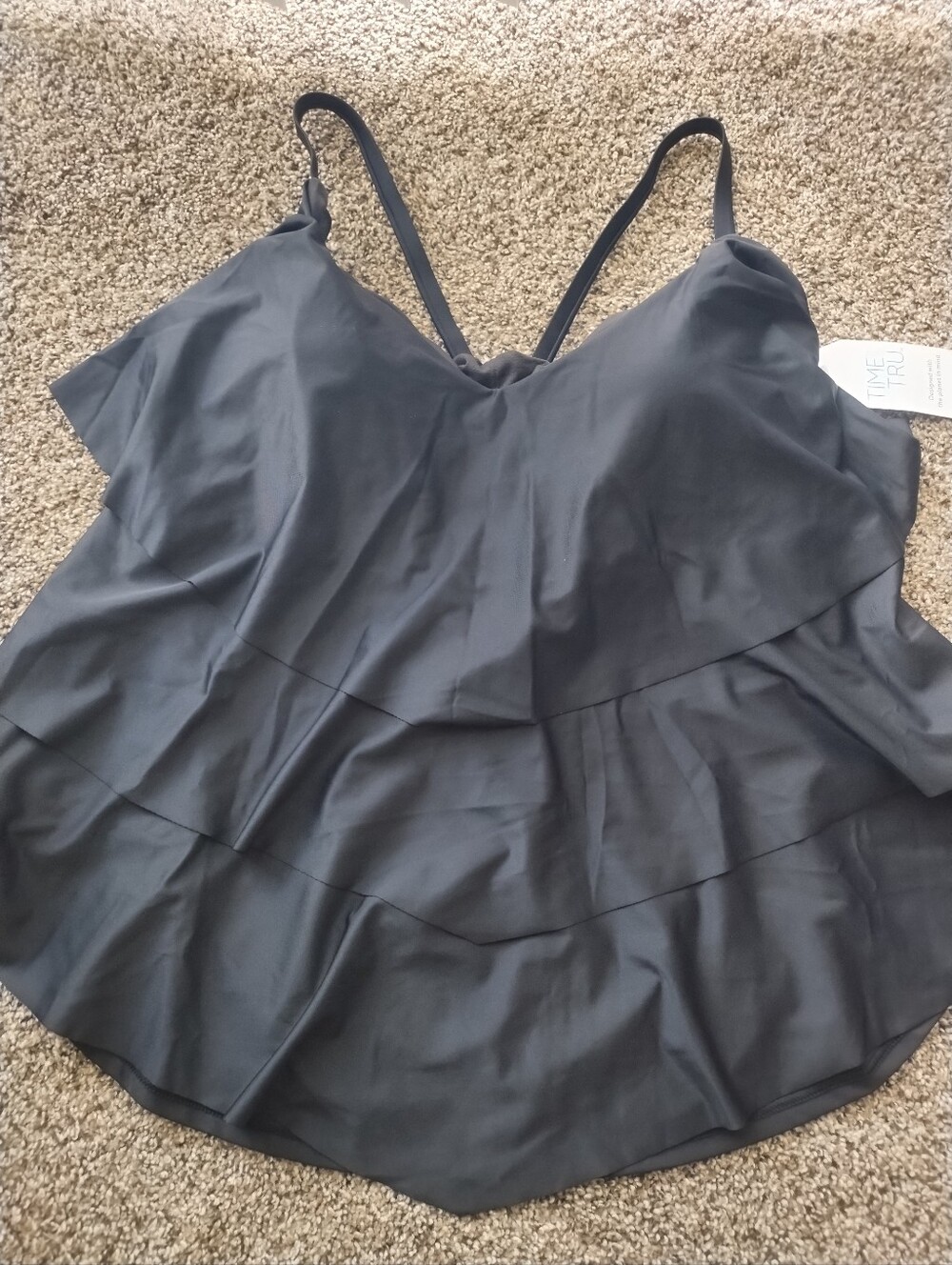 Time and Tru Black womens Plus Size Tankini